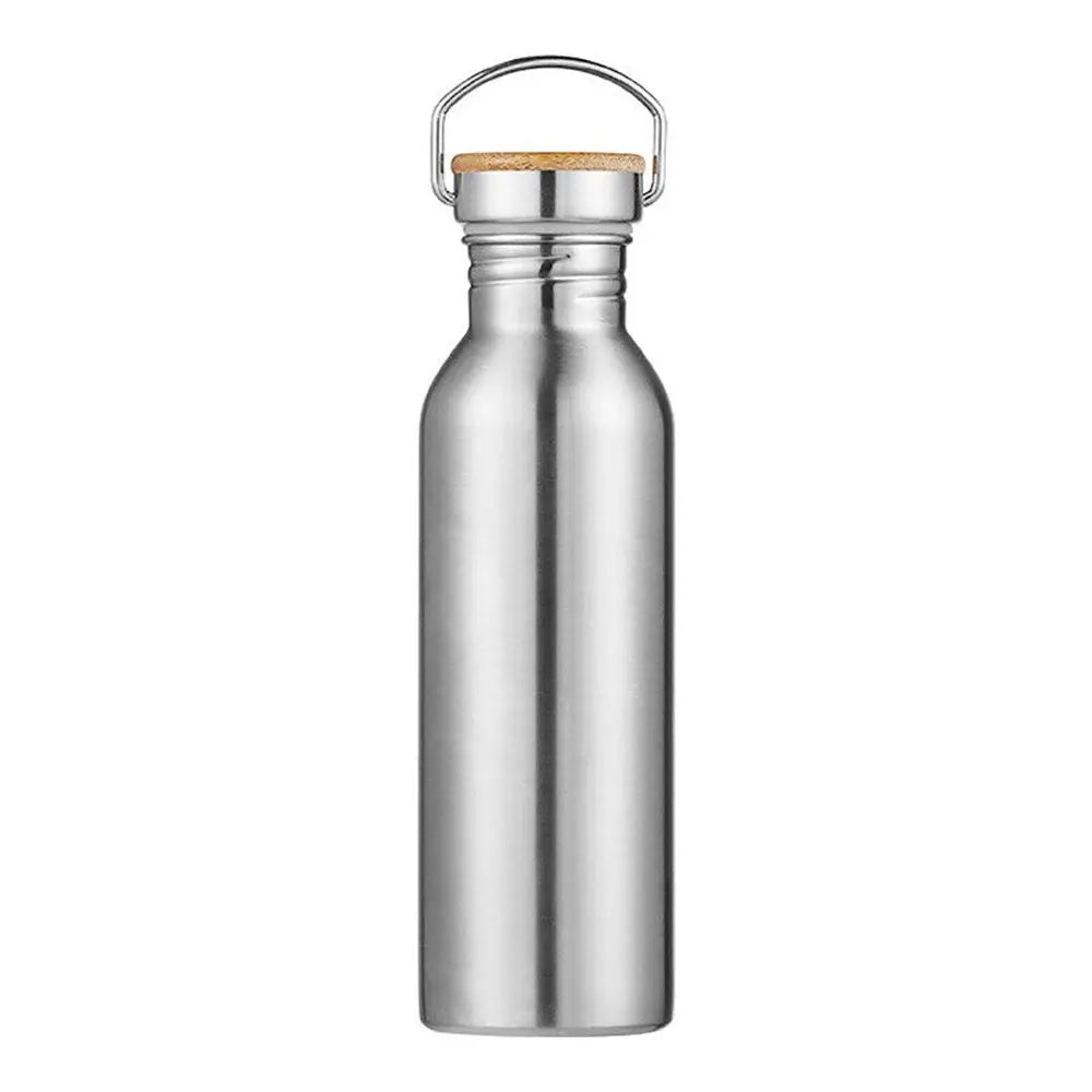 Portable Stainless Steel Bicycle Water Bottle Sports Fitness Single Walled Vacuum Insulated Metal Flask