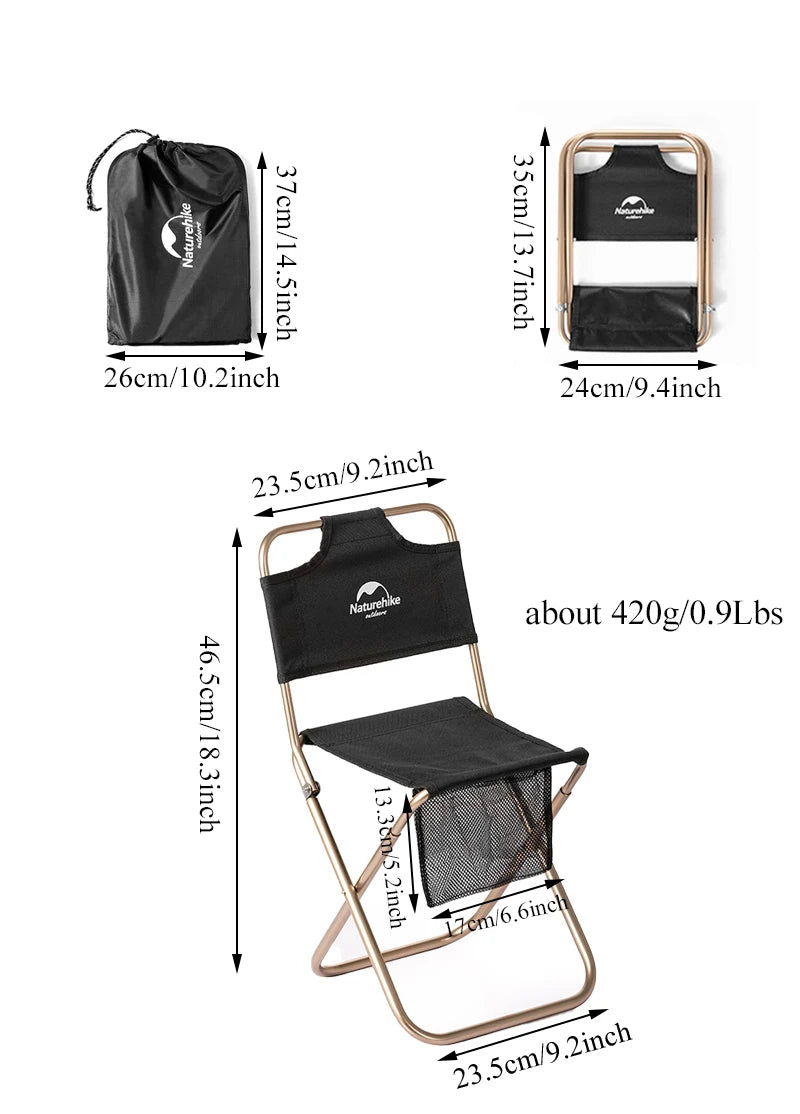 Naturehike Beach Chair Ultralight Portable Camping Chairs Folding With Mesh Bag Relax Chair Outdoor Picnic Hiking Fishing Chair