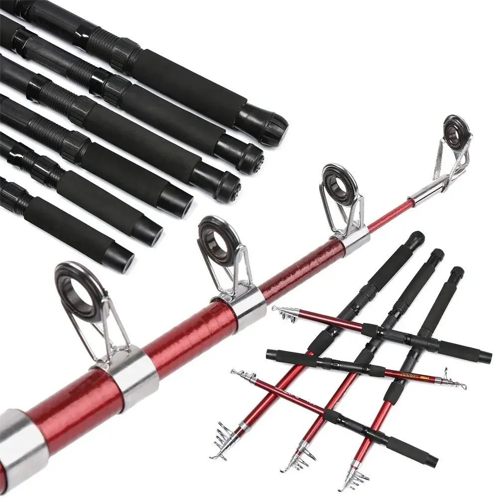 1.5-3.0m Fishing Tackle Tools Outdoor Fiberglass Sea Rod Telescopic Fishing Rod Pole