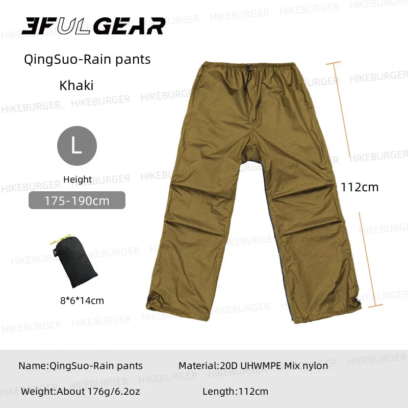 3F UL GEAR QingSuo Spilt Rain Poncho Outdoor Ultralight Sleeve Rain Coats 15D Nylon Waterproof Hiking Cycling Mountaineering