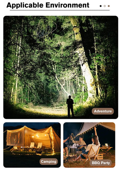 18000mAh 100W Rechargeable LED Camping Lantern Strong Light Magnetic Portable Torch Tent Light Emergency Work Maintenance Light