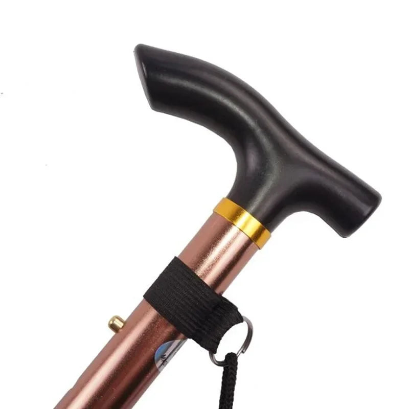 Multifunction Walking Stick Trekking Poles Telescopic Fold Crutches Hiking Stick Crutch Elderly Metal Stick Walking Cane Outdoor