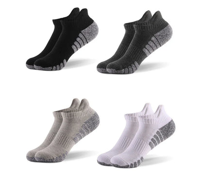 3 Pairs Thickened Towel Bottom Running Mesh Boat Non-Slip Breathable Sports Low Cut Men's Women's Socks