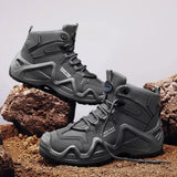 2025 Men’s Mountaineering Boots – Thick Sole Outdoor Hiking Sneakers | Non-Slip Wear-Resistant Autumn Work Shoes