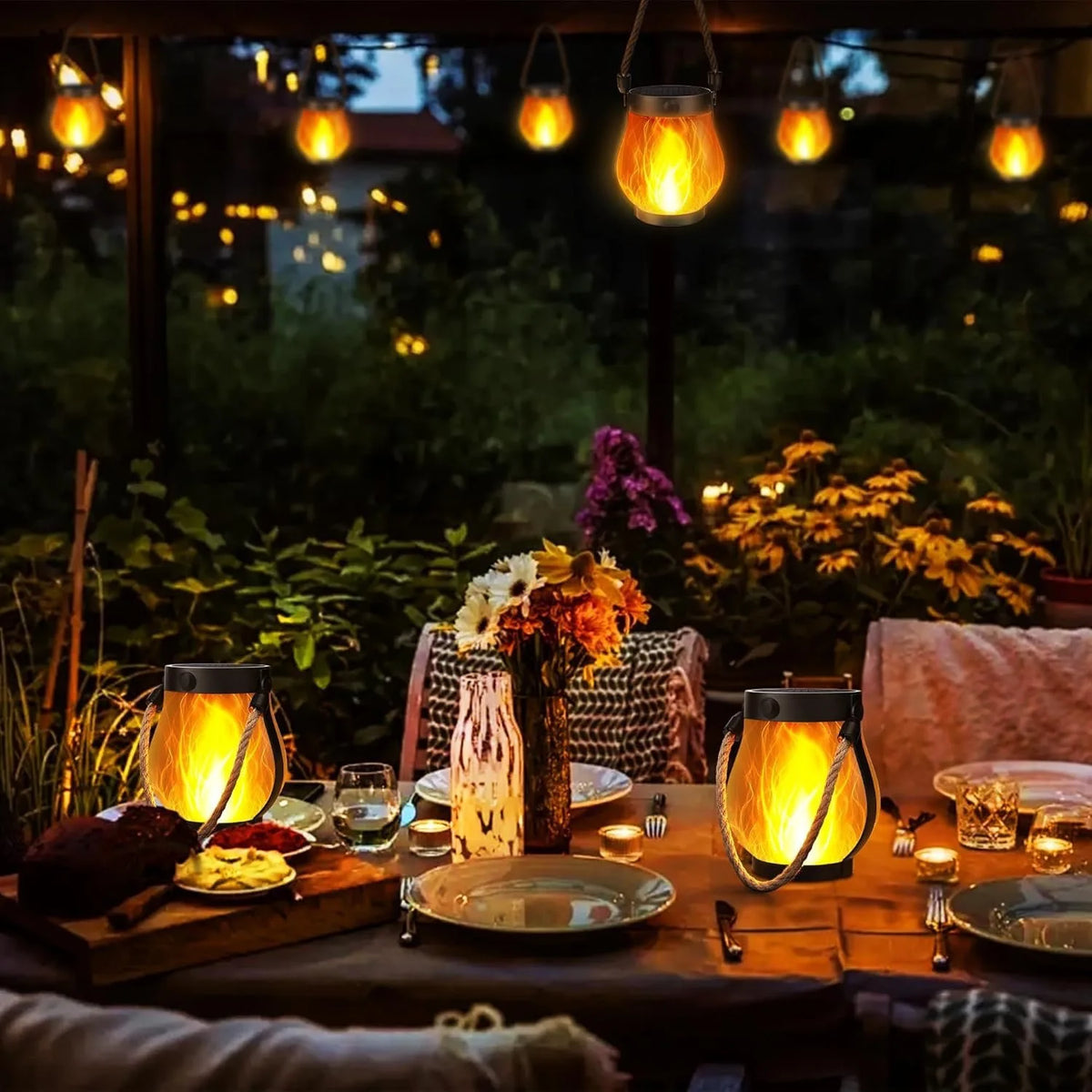 Solar Flame Rope Lantern – Flickering 3D Flame, Type-C