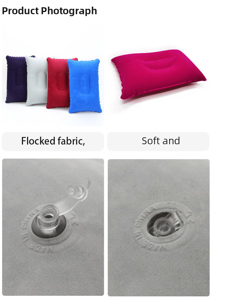Portable Fold Inflatable Air Pillow Outdoor Travel Sleeping Camping PVC Neck Stretcher Backrest Plane Comfortable Pillow