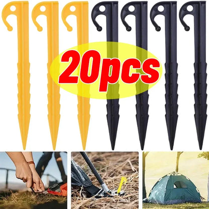 Outdoor Camping Tent Nails Sand Ground Triangular Stake Ground Awning Camping Tools Plastic Tent Pegs Nail Accessories 20/10pcs
