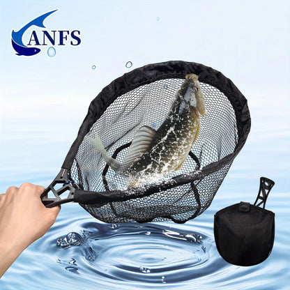 ANFS Foldable Rubber Mesh Trout Net with Bag