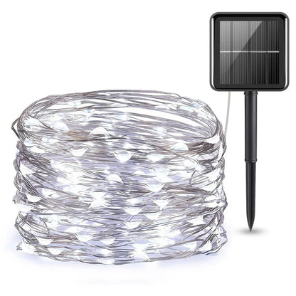LED Solar Light Outdoor Garden Fairy String Light Waterproof Ambient Lamp for Christmas Patio Tree Party Camping Festive