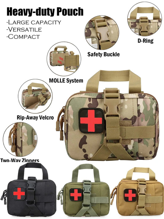First Aid Bag Upgrade Tactical EMT Pouch Rip Away Molle Medical Kit IFAK Tear-Away Travel Outdoor Hiking Emergency Survival Kit