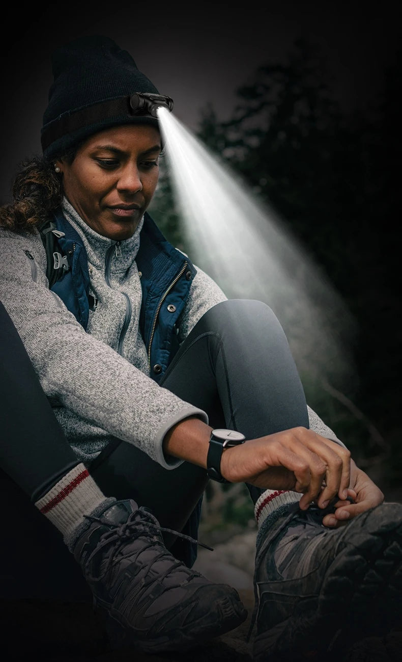 Philips LED Headlamp Sensor Head Flashlight of Lighting Type-C Rechargeable Headlight Outdoor Camping Fishing Lantern