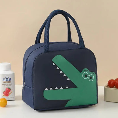 Cartoon Insulated Bag Oxford Cloth Lunch Box Bag Insulated Bento Box Bag, Hand In Hand Rice Bag Camping Fresh-Keeping Ice Bag