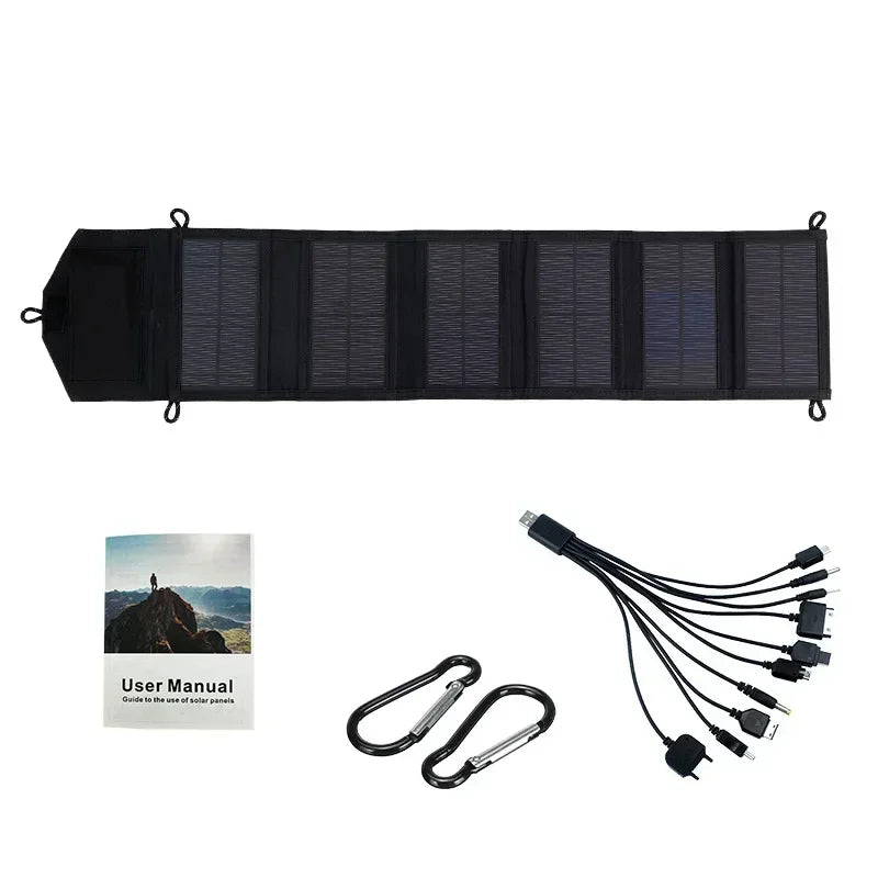 800W High Output 6 Folding Solar Panel 20Wh Fast Charging Station USB 5V DC Portable Power Bank For Outdoor Camping Hiking Emerg