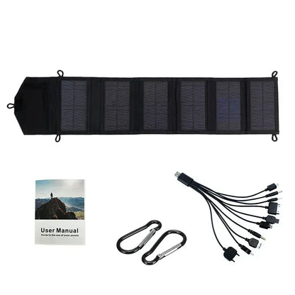 800W High Output 6 Folding Solar Panel 20Wh Fast Charging Station USB 5V DC Portable Power Bank For Outdoor Camping Hiking Emerg