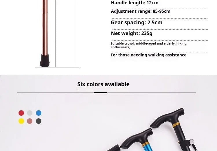 Multifunction Walking Stick Trekking Poles Telescopic Fold Crutches Hiking Stick Crutch Elderly Metal Stick Walking Cane Outdoor