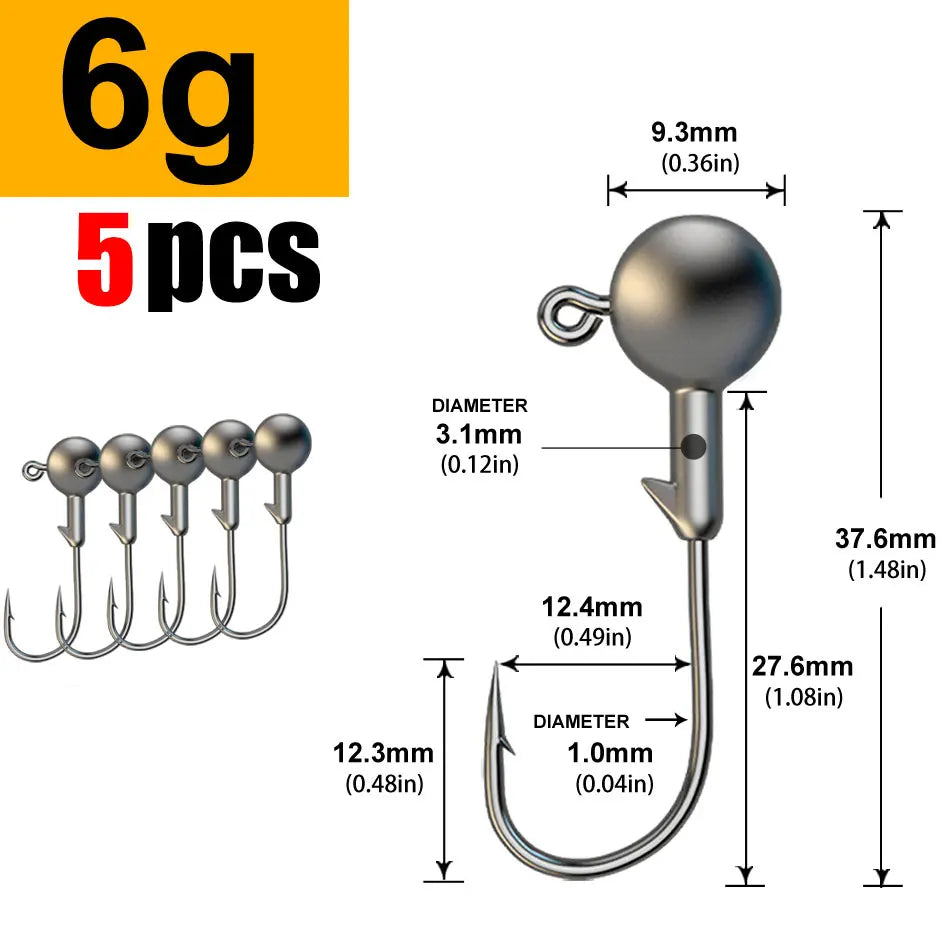 WODJYJ Jig Head Hooks (1g-28g)