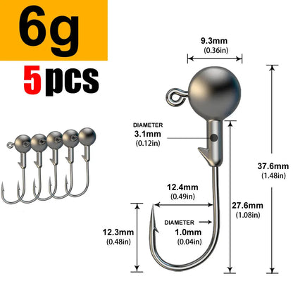 WODJYJ Jig Head Hooks (1g-28g)
