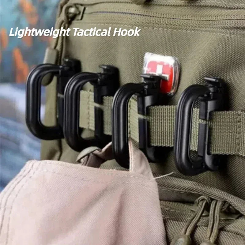 5PC Plasctic Shackle Carabiner D-ring Clip Molle Webbing Backpack Buckle Snap Lock Grimlock Multi Outdoor Hiking Camping Gear