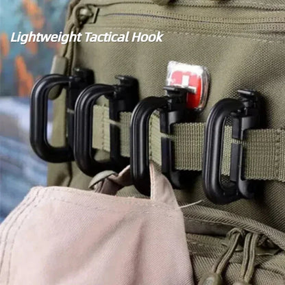 5PC Plasctic Shackle Carabiner D-ring Clip Molle Webbing Backpack Buckle Snap Lock Grimlock Multi Outdoor Hiking Camping Gear