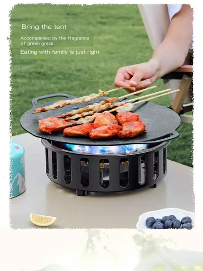 High-Power 7-Core 21000W Portable Camping Stove Windproof Outdoor Gas Burner with Electronic Ignition for Strong Fire Cooking