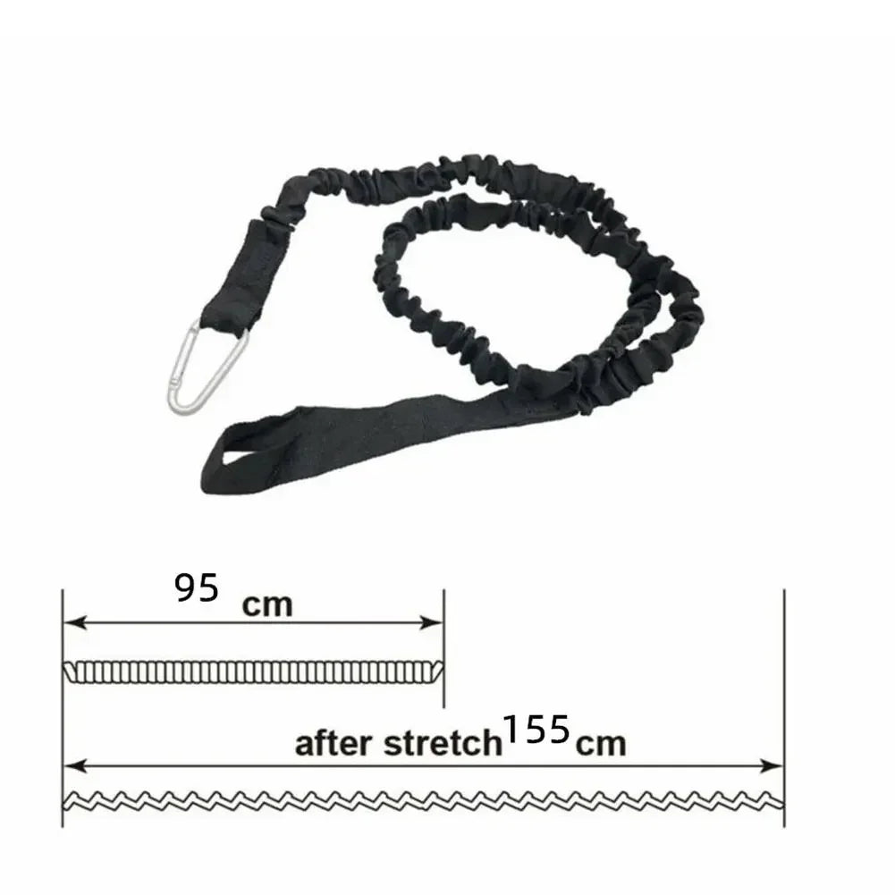 Elastic Kayak Paddle Leash & Fishing Rod Holder – Stretchable Coiled Safety Rope with Carabiner for Canoe, Rowing & Boat Accessories