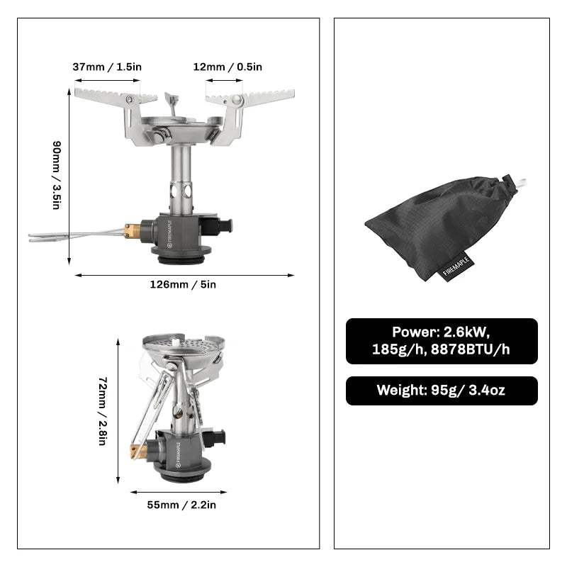 Fire-Maple GreenPeak II Regulated Backpacking Stove with Piezo Igniter