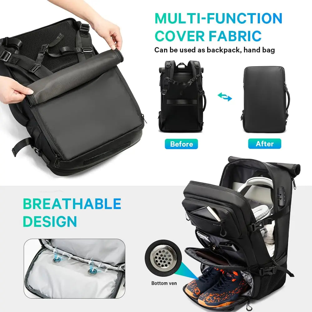 BANGE 30L Anti-Theft Waterproof Hiking Camping Backpack Removable Trekking Bag Rucksack Big Capacity Travel Outdoor Sports Bags