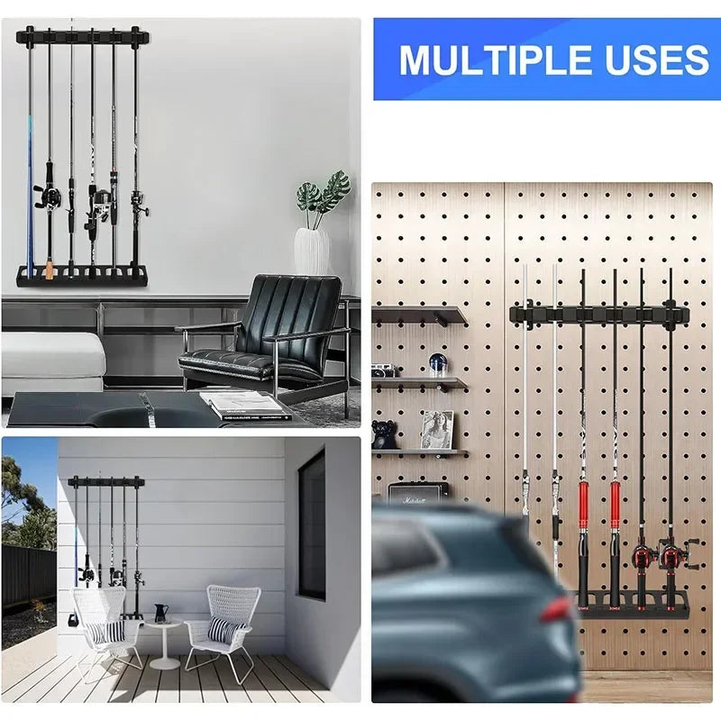 Wall Mount Fishing Rod Rack (6 Rods)