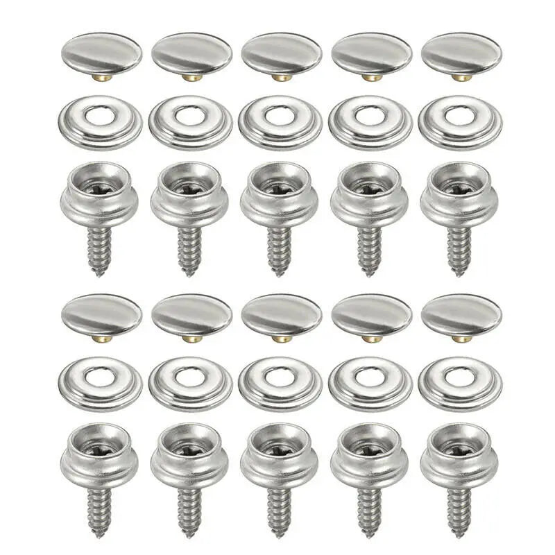 30Pcs Snap Fastener Stainless Canvas Screw Kit Tent Boat Marine Car Canopy Accessories Be Used In Marine Boat Bovers Awnings Etc