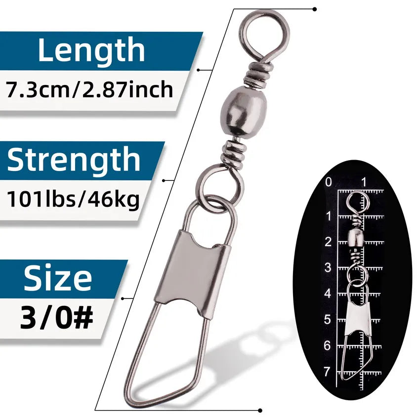 Brass Barrel Swivels with Interlock Snaps (50 Pack)