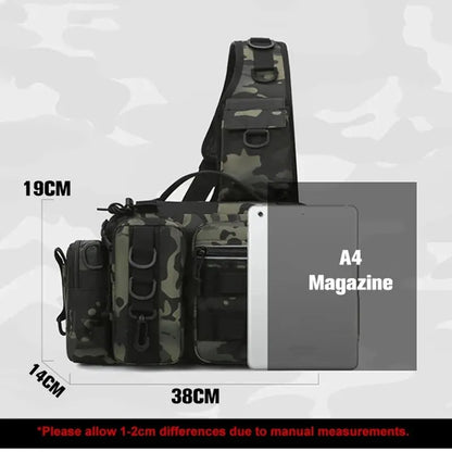 Fishing Tackle Sling Backpack with Rod Holder