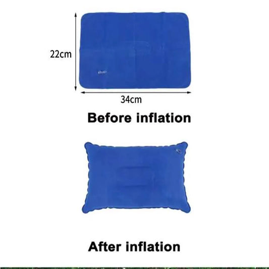 Portable Fold Inflatable Air Pillow Outdoor Travel Sleeping Camping PVC Neck Stretcher Backrest Plane Comfortable Pillow