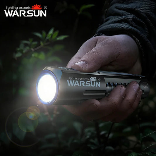 WARSUN Outdoor 2000 Lm Emergency Small Portable Tactical Type C Rechargeable Torch COB LED Flashlight with Magnet