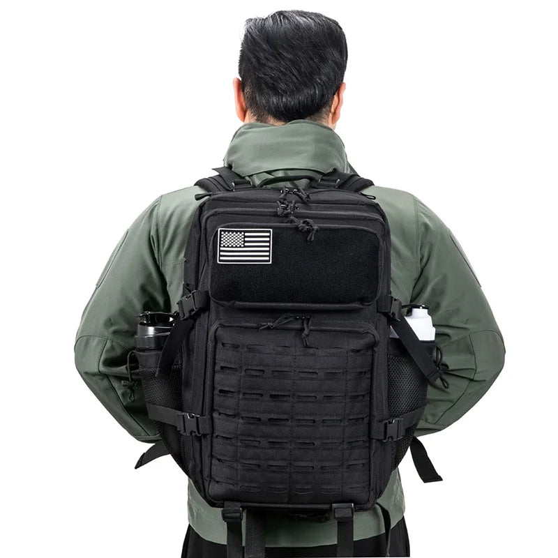 45L Tactical Backpack Survival Bag Hunting MOLLE Backpack GYM For Men EDC Outdoor Hiking Rucksack With Bottle Holder