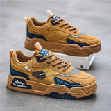 Men’s Breathable Leather Casual Sneakers – Soft Sole Comfort Trainers for Running & Walking