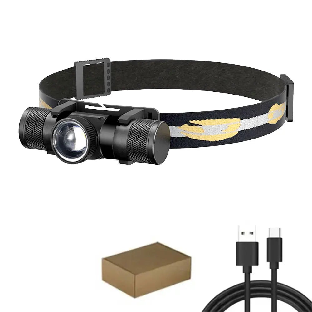 Newest LED Headlamp High Power Headlight 18650 Rechargeable USB Type-C Torch Camping Hunting Flashlight Lamp