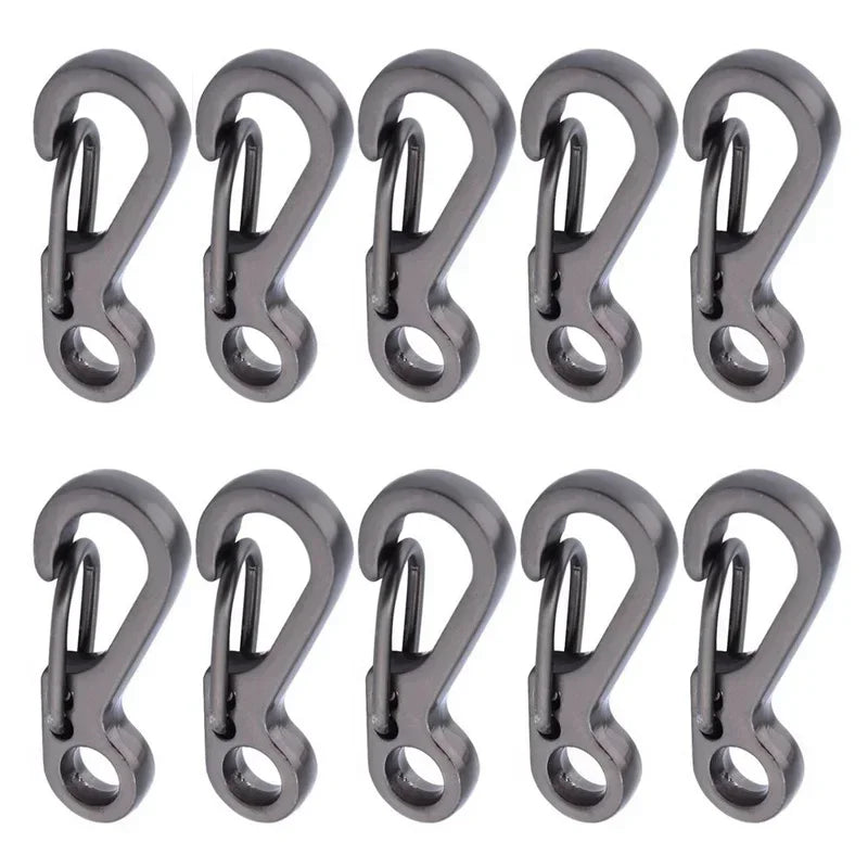 10Pcs/lot Mini Carabiner Paracord Tactical Gear Hooks Key Chain Camping EDC Survival Climbing SF Spring Backpack Clasps Keychain