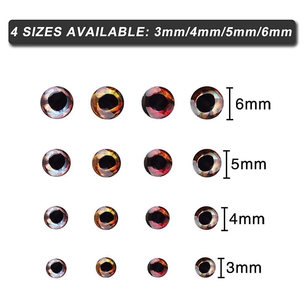 4D Realistic Fish Eyes for Lures and Flies (160 Pack)