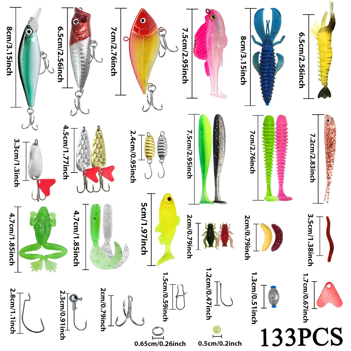 84/107pcs Fishing Lure Kit Soft and Hard Bait Set Gear Layer Metal Jig Spoon For Bass Pike Crank Tackle Accessories with Box