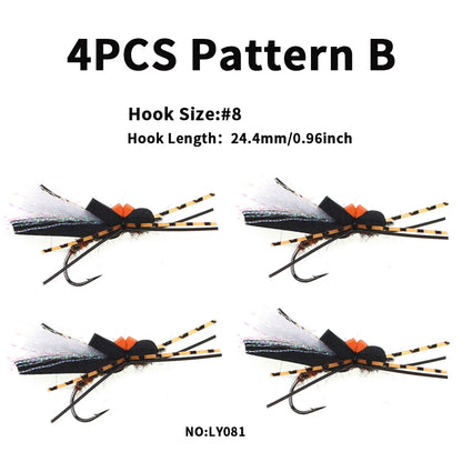Bimoo Madam Spider Foam Hopper Flies (4 Pack)