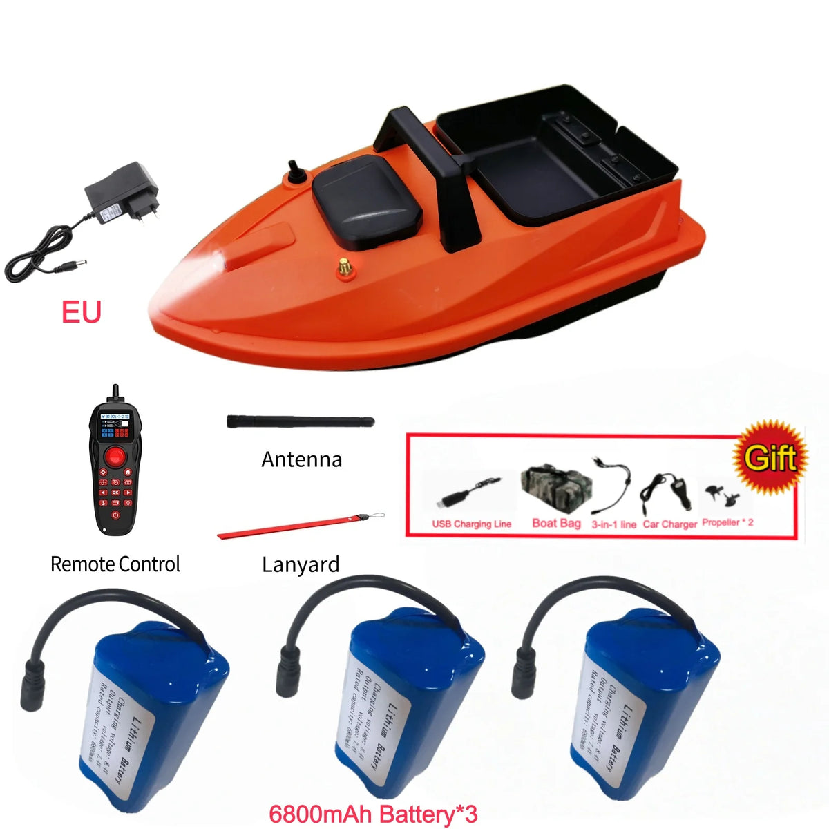 GPS Smart Bait Boat with 24 Saved Fishing Spots & Auto-Return