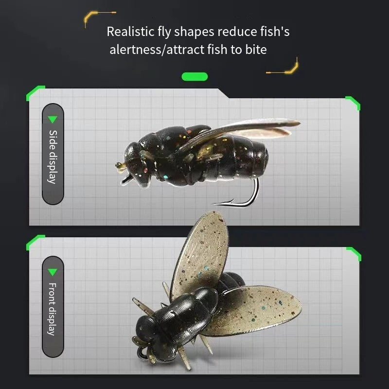Soft Rubber Insect Flies Set (10 Pack)