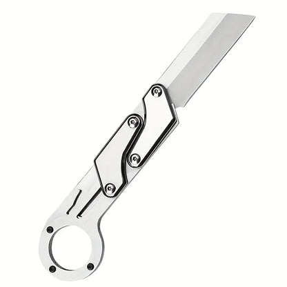 1pc, Multifunctional Folding Knife, Stainless Steel Pocket Knife, Creative Deformation Knife, Outdoor Survival Knife