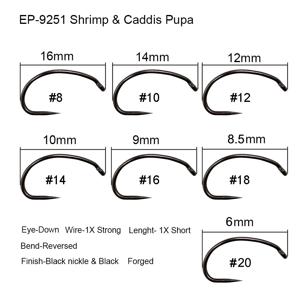 Aventik Barbless Black Nickel Fly Hooks (50 Pack)