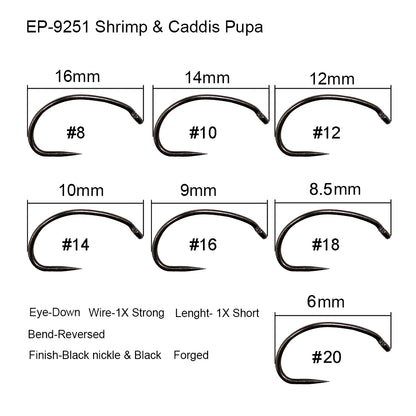 Aventik Barbless Black Nickel Fly Hooks (50 Pack)