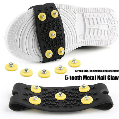 5-Stud Crampons for Snow and Ice Hiking Climbing Anti-slip Covers for Shoes Women Men Snow Boots Non-slip Ice Gripper Spikes