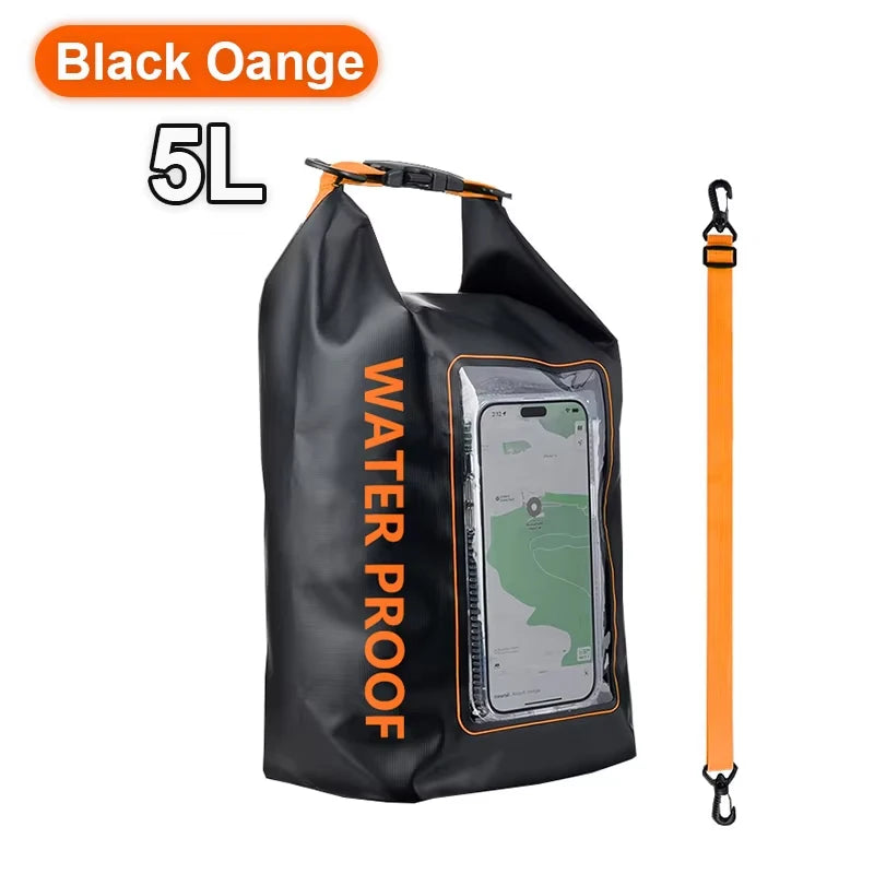 2L/5L PVC Swimming Waterproof Bag,Mobile Phone Waterproof Dry Bag for Trekking Drifting Rafting Surfing Boating Storage Bag