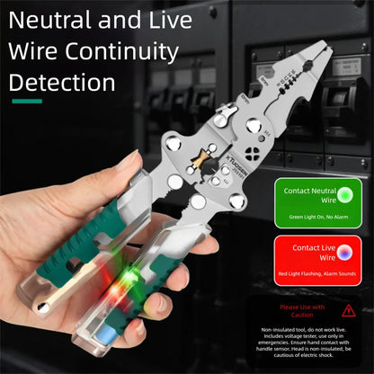 Multi-function Wire Stripping Plier Foldable Voltage Testing Cable Cutter for Cutting Stripping Crimping Wires Electrician Plier