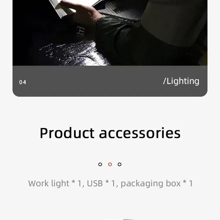 Portable USB Rechargeable Work Light Magnetic COB LED Flashlight Hanging Lamp with Built-in Battery Camping Torch