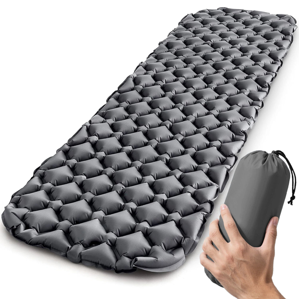 Outdoor Sleeping Pad Camping Inflatable Mattress Ultralight Air Cushion Travel Mat Folding Bed No Headrest For Travel Hiking